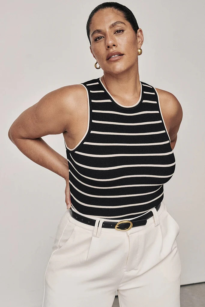 HENRY BLACK STRIPED KNIT TANK | DISSH