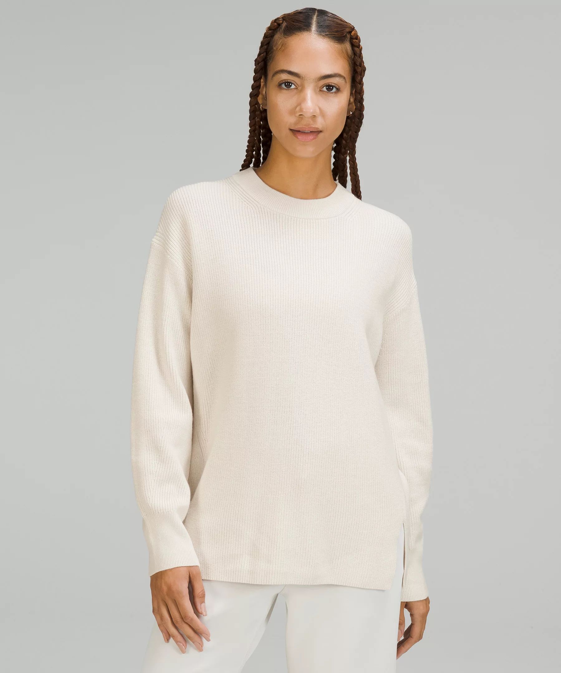 Merino Wool-Blend Ribbed Crewneck Sweater | Women's Hoodies & Sweatshirts | lululemon | Lululemon (US)