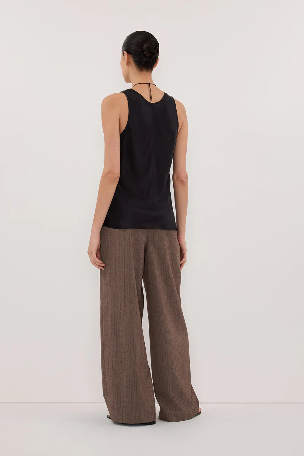 COLETTE BLACK SILK CAMI TOP | DISSH