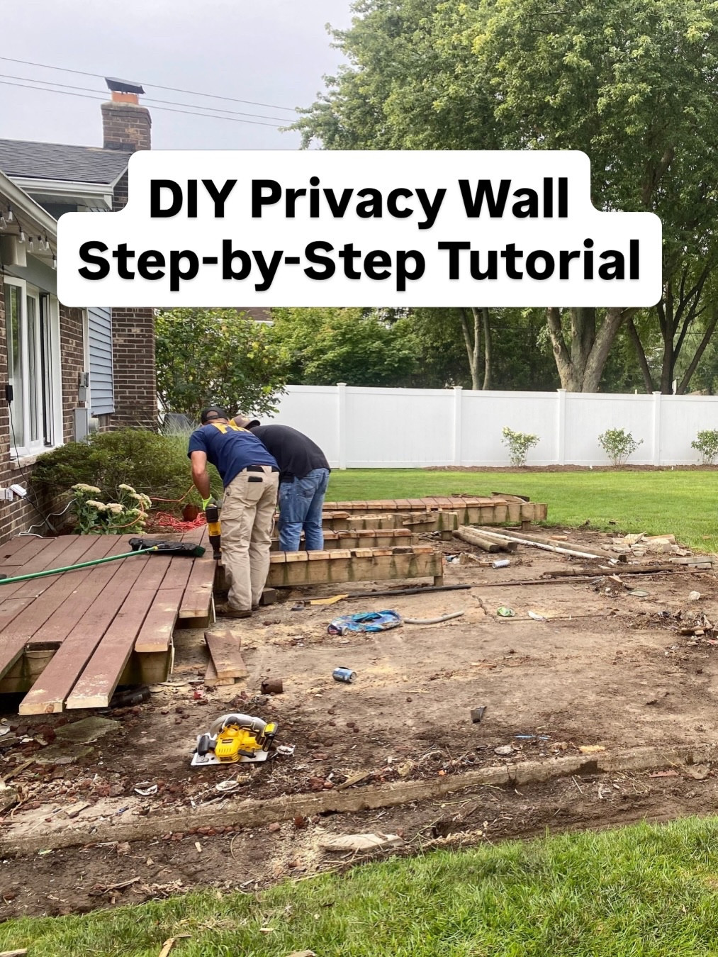 Our backyard felt so unfinished… and it was honestly just because it felt so exposed!🫣

We didn’t need a full fence, just something that added a little privacy without closing everything in. This simple slatted wall ended up making the biggest difference.

If you’re thinking about building one, here’s exactly what to do:

Step 1: Set your posts
• Dig holes about 1/3 of the post height
• Set posts in concrete
• If your ground freezes, go below your frost line so they don’t shift

Step 2: Let everything set
• Let the concrete cure fully
• Double check posts are straight before moving on

Step 3: Choose your materials wisely
• Use pressure-treated wood to prevent warping and rot
• Lasts longer and saves money over time
• Use a post hole digger instead of an auger to save money
• Rip down 1x6 boards into slats if you want a cheaper option

Step 4: Start building
• Make sure your first board is level
• Everything builds off this

Step 5: Keep spacing consistent
• Use a scrap piece of wood as a spacer
• This keeps all your gaps clean and even

Step 6: Think through the design
• Leave small gaps between slats
• Allows airflow while still giving privacy

Step 7: Finishing details
• Paint posts Tricorn Black for a clean look
• Stain your slats before installing
• Trust me, it is way easier than reaching between boards later 😅
• Use galvanized nails so they don’t rust over time!

We built this in 2022 and it still looks the same today. It has held up really well through weather and wind, and it is easily one of our favorite projects we have done.

If your backyard feels almost done, this might be the missing piece.

Follow for more simple projects that make a big difference! 

Comment LINK and I will send over everything we used 🛠️

#diyhomeprojects #backyardideas #privacywall #diyprojects #outdoorliving

#LTKSeasonal #LTKstorytime #LTKmomlife