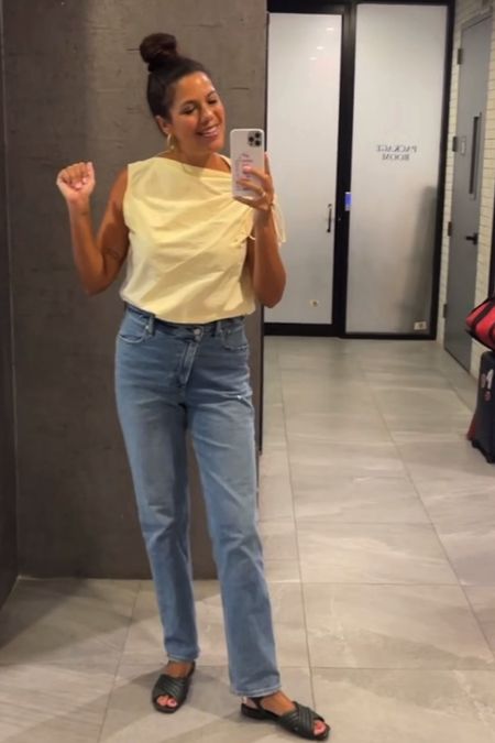 Loving this crisp Tory blouse tucked into straight leg Abercrombie jeans for a transition to fall. Earrings and shoes are super old!

Use code RTRALIJ for 40% of your first 2 months of Rent The Runway! https://tinyurl.com/rtralij

#LTKstyletip #LTKSeasonal