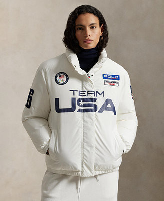 Polo Ralph Lauren Women's Team USA Graphic Down Puffer Jacket - Macy's | Macy's
