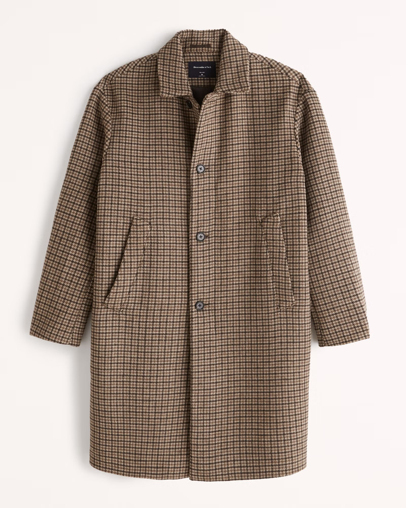 Relaxed Wool-Blend Mac Coat | Abercrombie & Fitch (US)