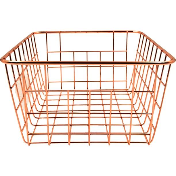 The Mainstays Carbon Steel and Rose Gold Classic Wire Basket | Walmart (US)