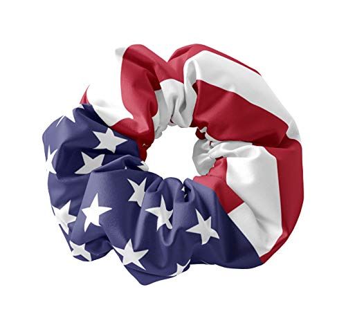 USA Stars & Stripes Flag Scrunchie Hair Tie, Fourth of July Hair Accessory, United States of Amer... | Amazon (US)