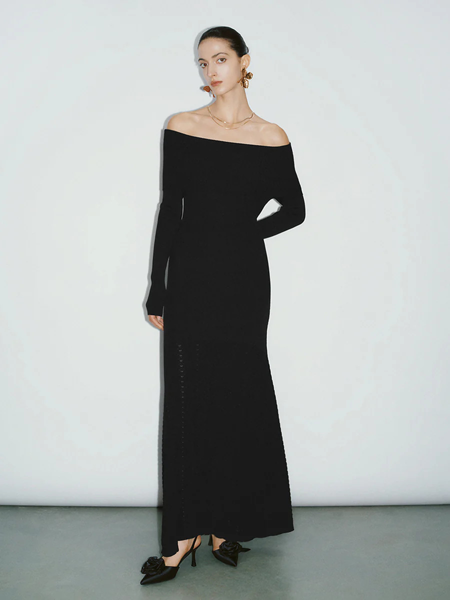 Off Shoulder Knitted Dresses | Urban Revivo