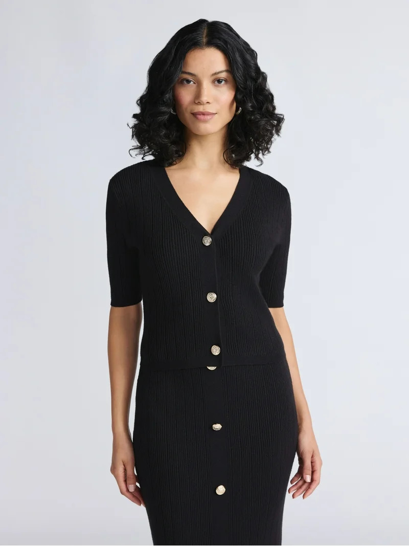 Sofia by Sofia Vergara Women's Cardigan Sweater with Short Sleeves, Sizes XS-XXXL - Walmart.com | Walmart (US)