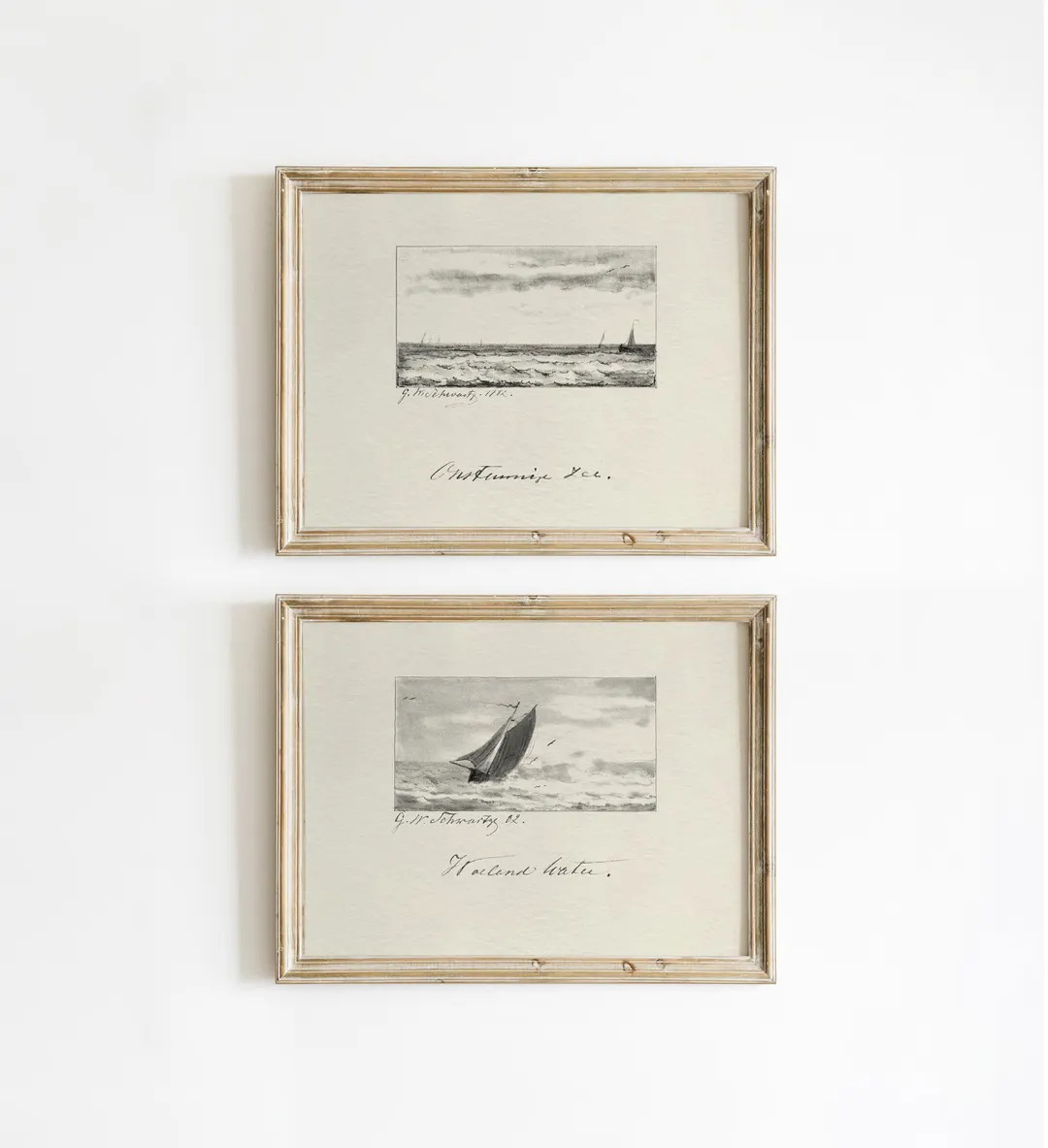 Sketch Set of Two, Seascape Drawing Art Print, Sail and Sea Sketch Art, Drawing Art Print, Seasca... | Etsy (US)