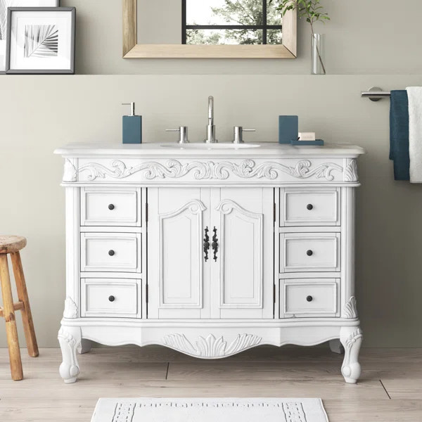 Northwich 48'' Single Bathroom Vanity with Engineered Marble Top | Wayfair North America