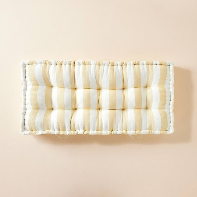 Bold Stripe Indoor/Outdoor French Floor Cushion Gold/Cream - Hearth & Hand™ with Magnolia | Target