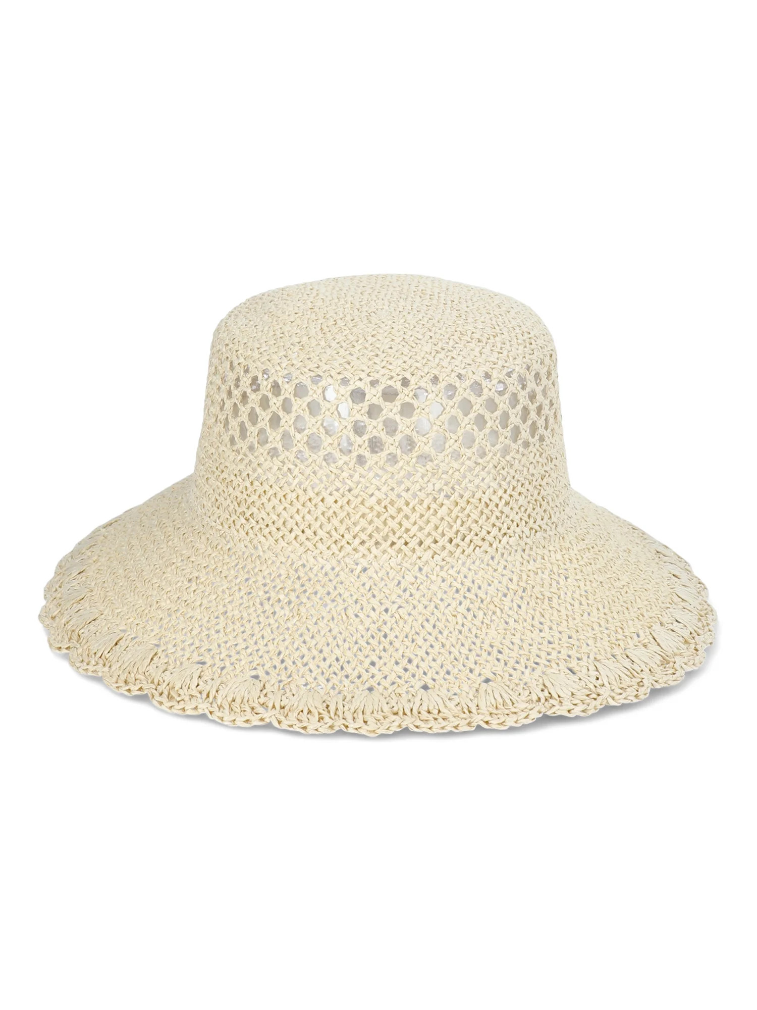 Time and Tru Openwork Paper Bucket, Handmade, One Size, Light Tan | Walmart (US)