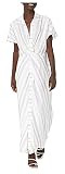 Club Monaco Women's Maxi Twist Front Dress, White and Blue, 10 | Amazon (US)