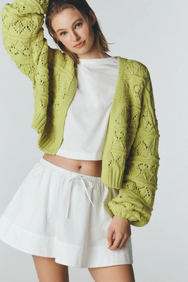 Maeve Chunky Tape Yarn Cardigan Sweater | Anthropologie (US)