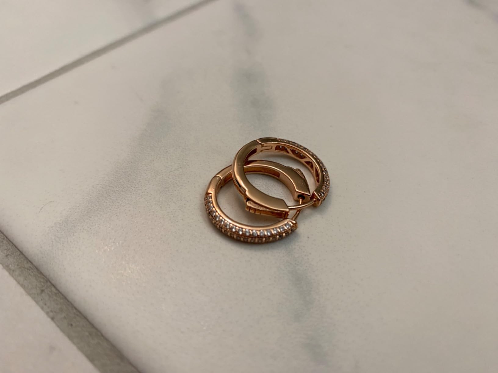 PAVOI 14K Gold Plated 925 Sterling Silver Cubic Zirconia Hoop Earrings | Amazon (US)