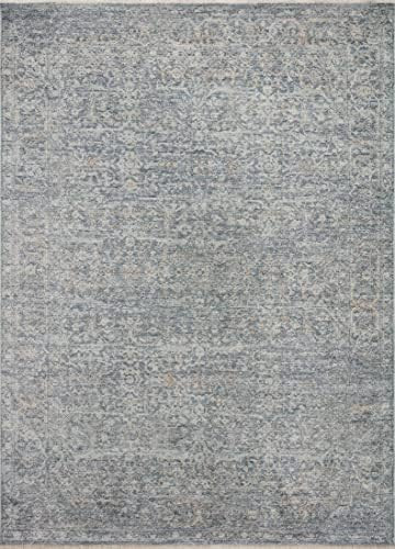 Angela Rose x Loloi Blake Collection BLA-03 Denim / Taupe, Transitional 5'-3" x 7'-6" Area Rug | Amazon (US)