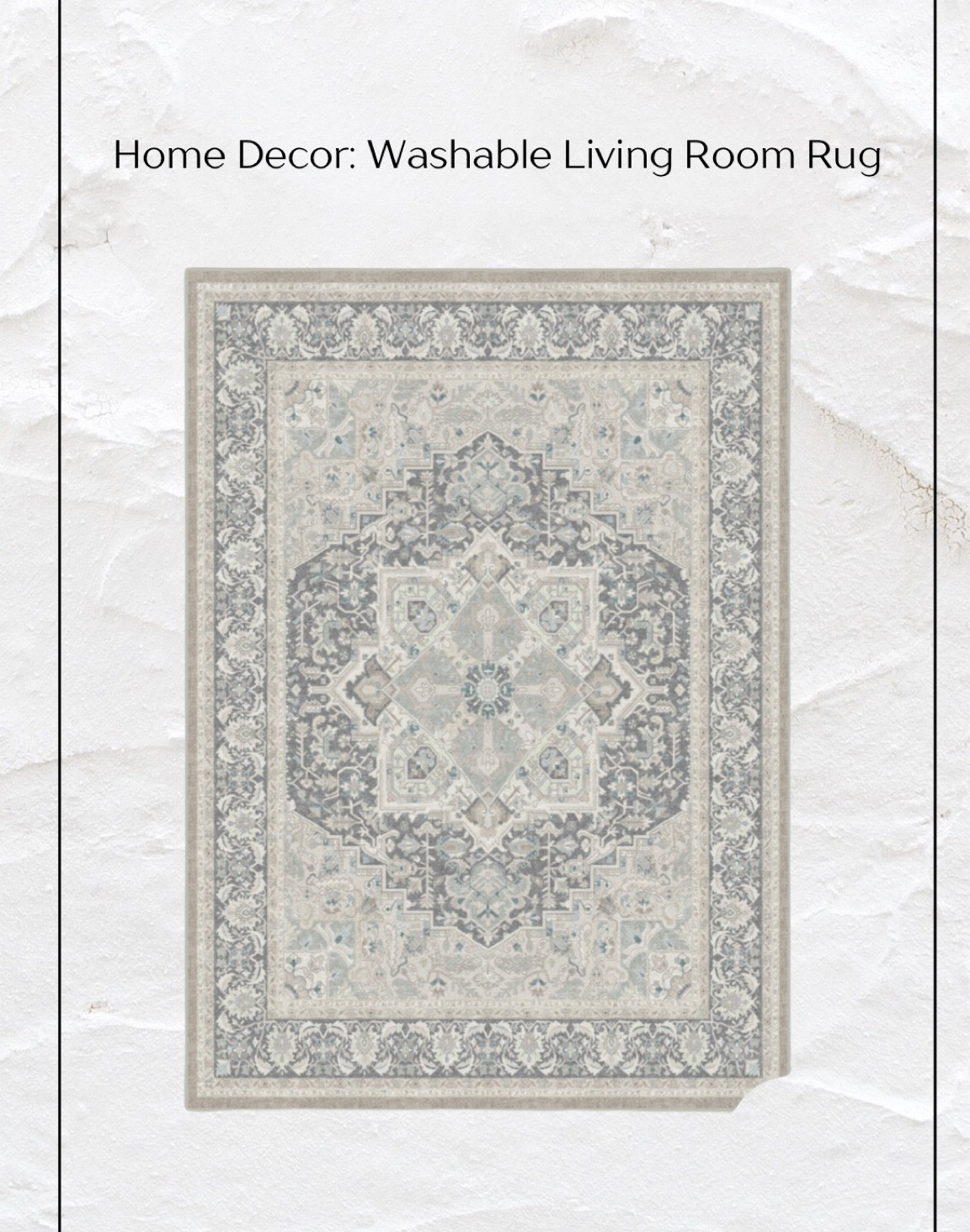 8x10 washable rug, family friendly washable rug, vintage look washable rug, pet friendly washable rug, Hendesi heriz abalone rug

#LTKstyletip #LTKfamily #LTKhome