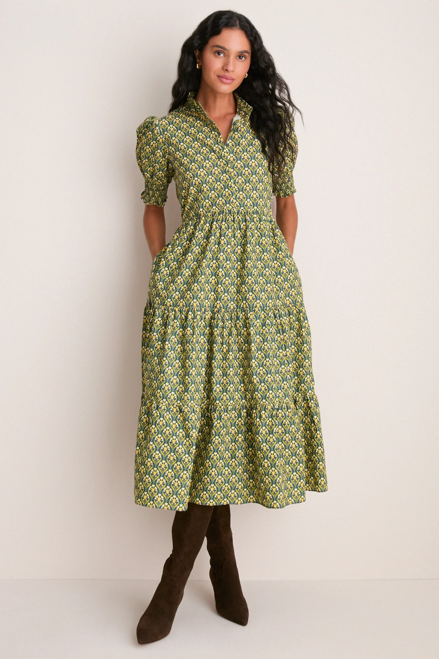 Forest Green Floral Bennett Midi Dress | Tuckernuck (US)
