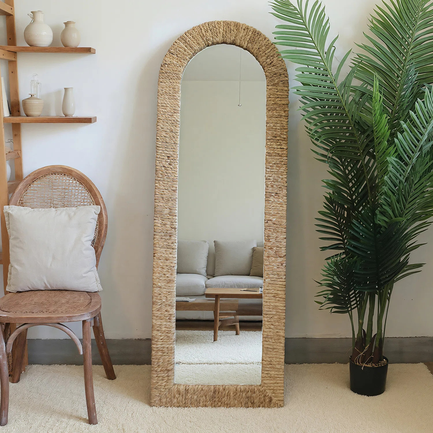 Hand-Woven Arch Full Length Mirror | Wayfair North America
