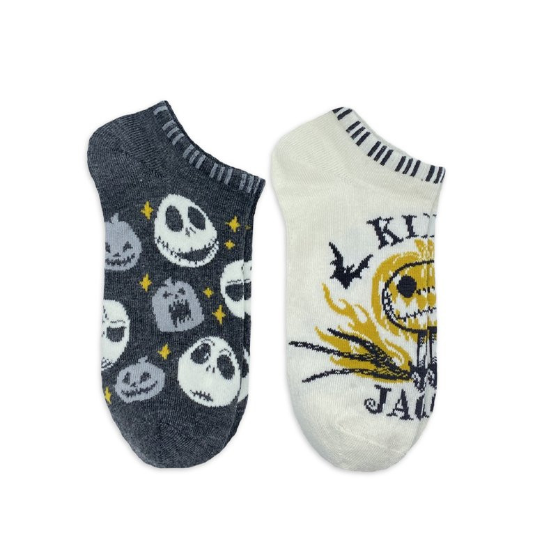 Nightmare Before Christmas Halloween Women's No Show Socks, 2-Pack, Size 4-10 | Walmart (US)
