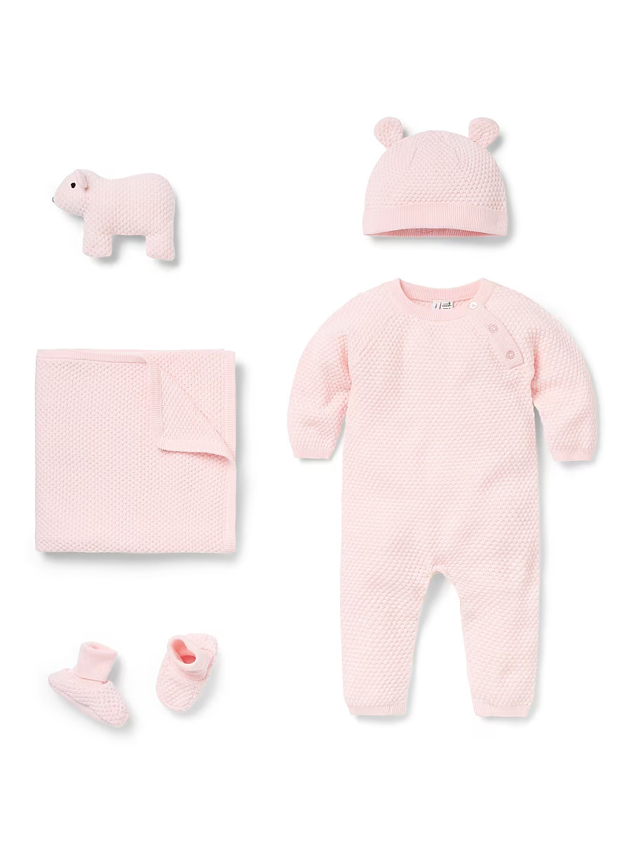 Baby Girl's Textured Knit Coverall Set - Pink - Size Newborn | Saks Fifth Avenue