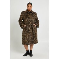 Plus Leopard Print Wool Look Coat | PrettyLittleThing US