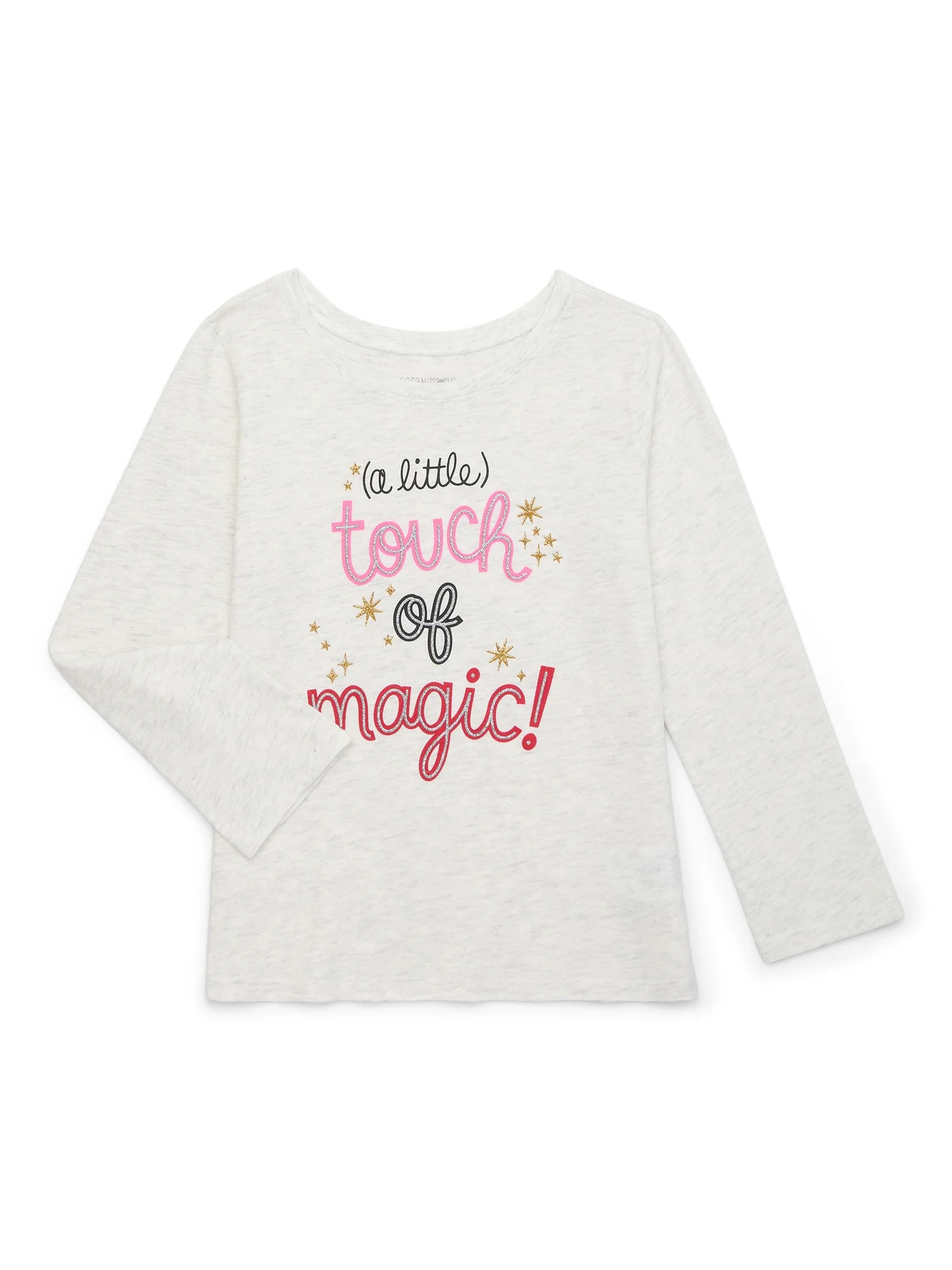 Garanimals Toddler Girl Metallic Foil Print Tee with Long Sleeves, Sizes 18M-5T - Walmart.com | Walmart (US)