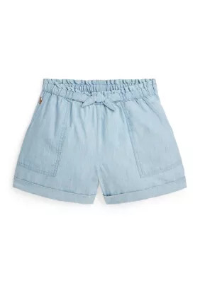 Girls 7-16 Cotton Chambray Camp Shorts | Belk