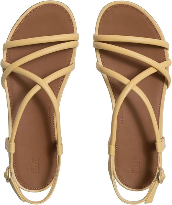 FitFlop Women's Gracie Leather Back-Strap Sandals | Elegant Strappy Flats with Dynamicush Cushion... | Amazon (US)