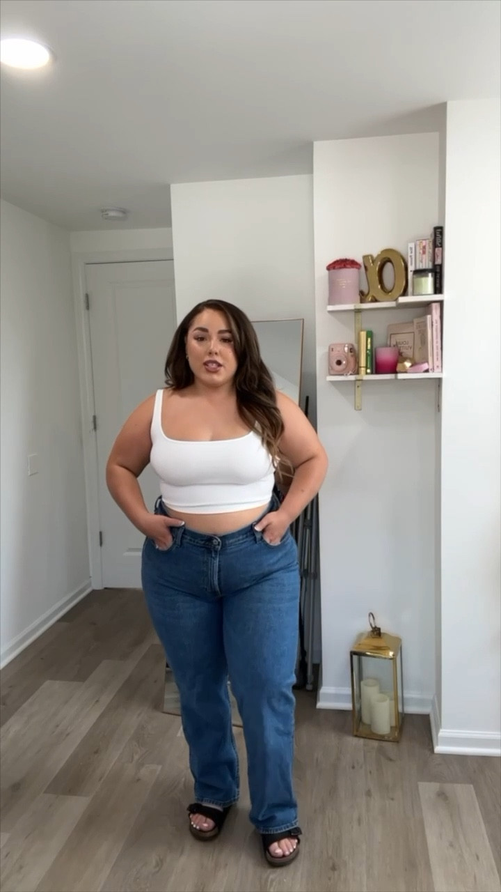 New Abercrombie Curve Love 90s baggy midrise jeans try on size 33 #plussizefashion #abercrombiejeans

#LTKcurves