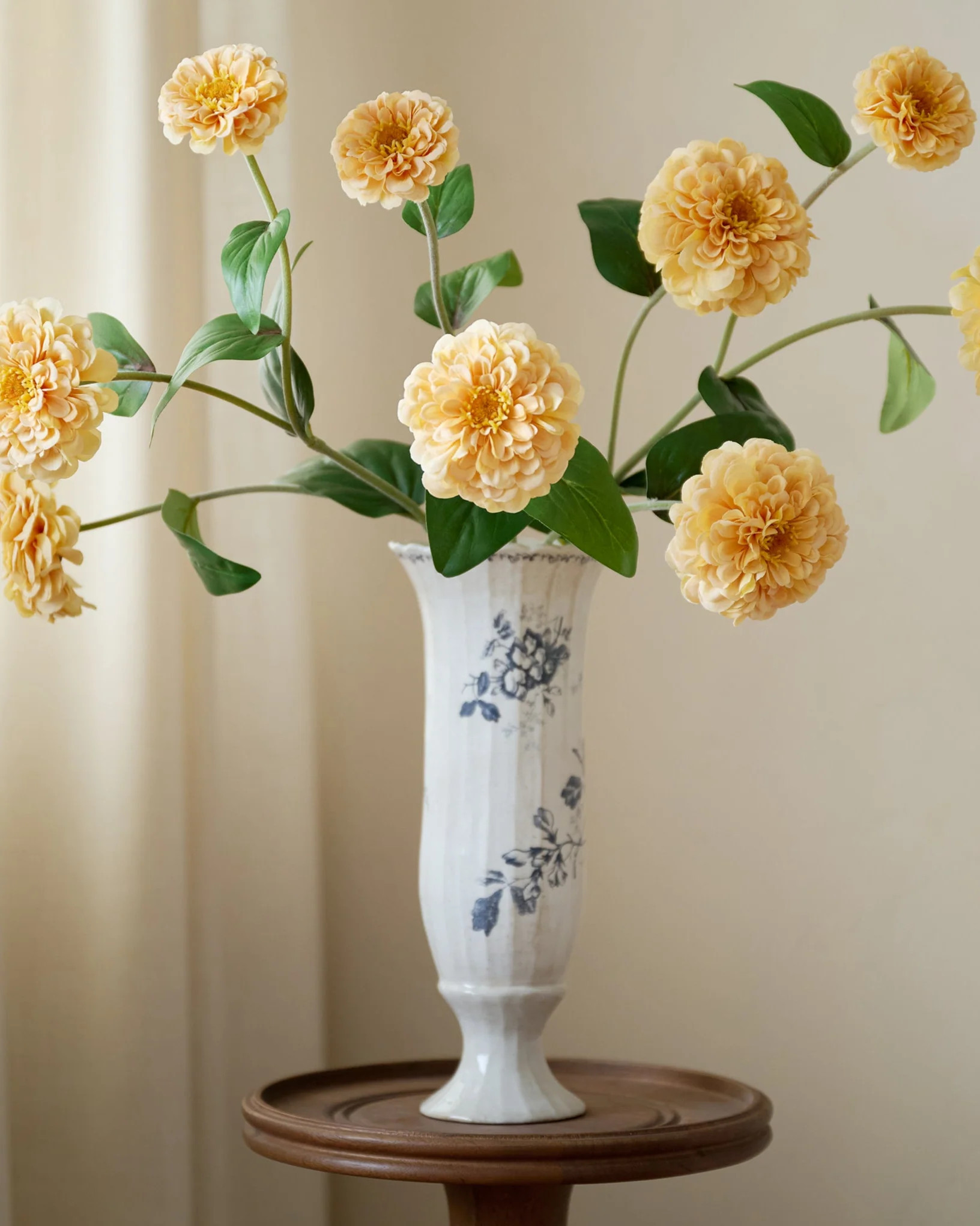 Heirloom Garden Navy Floral Footed Vase | Magnolia