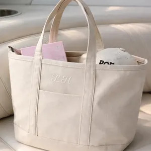 Personalized Canvas Tote, Embroidered Tote, Monogram Canvas Tote Bag, Custom Tote Bag, Preppy Boa... | Etsy (Global)