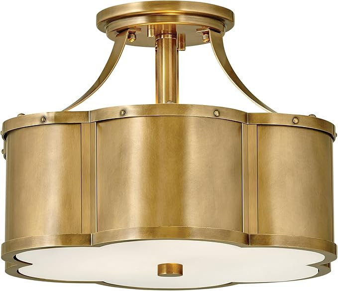 Hinkley Chance Medium Semi-Flush Mount Ceiling Light - 2-Light, Traditional, Etched Lens -Heritag... | Amazon (US)