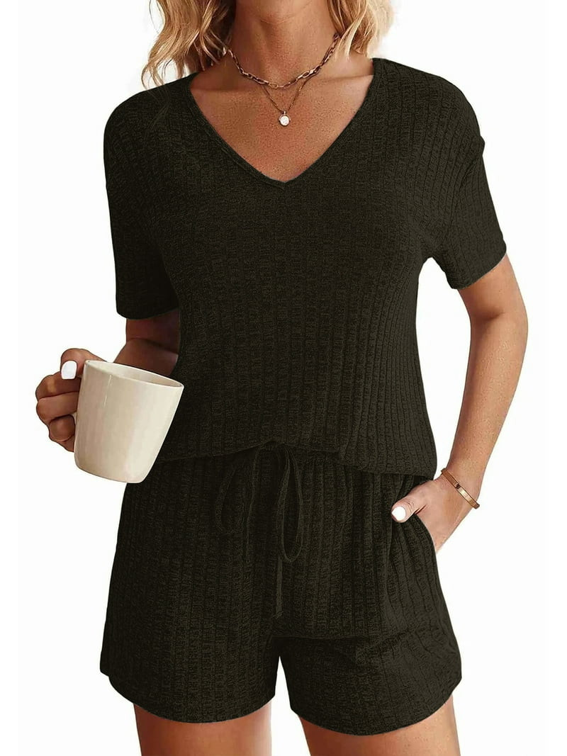 Fantaslook 2 Piece Sets Summer Pajamas Womens Tops and Shorts Sleepwear Outfits Lounge Sets Casua... | Walmart (US)