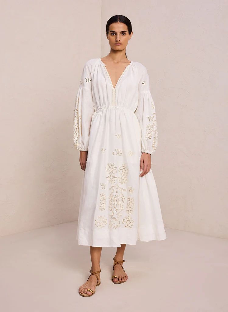 Capri Embroidered Linen Dress | A.L.C
