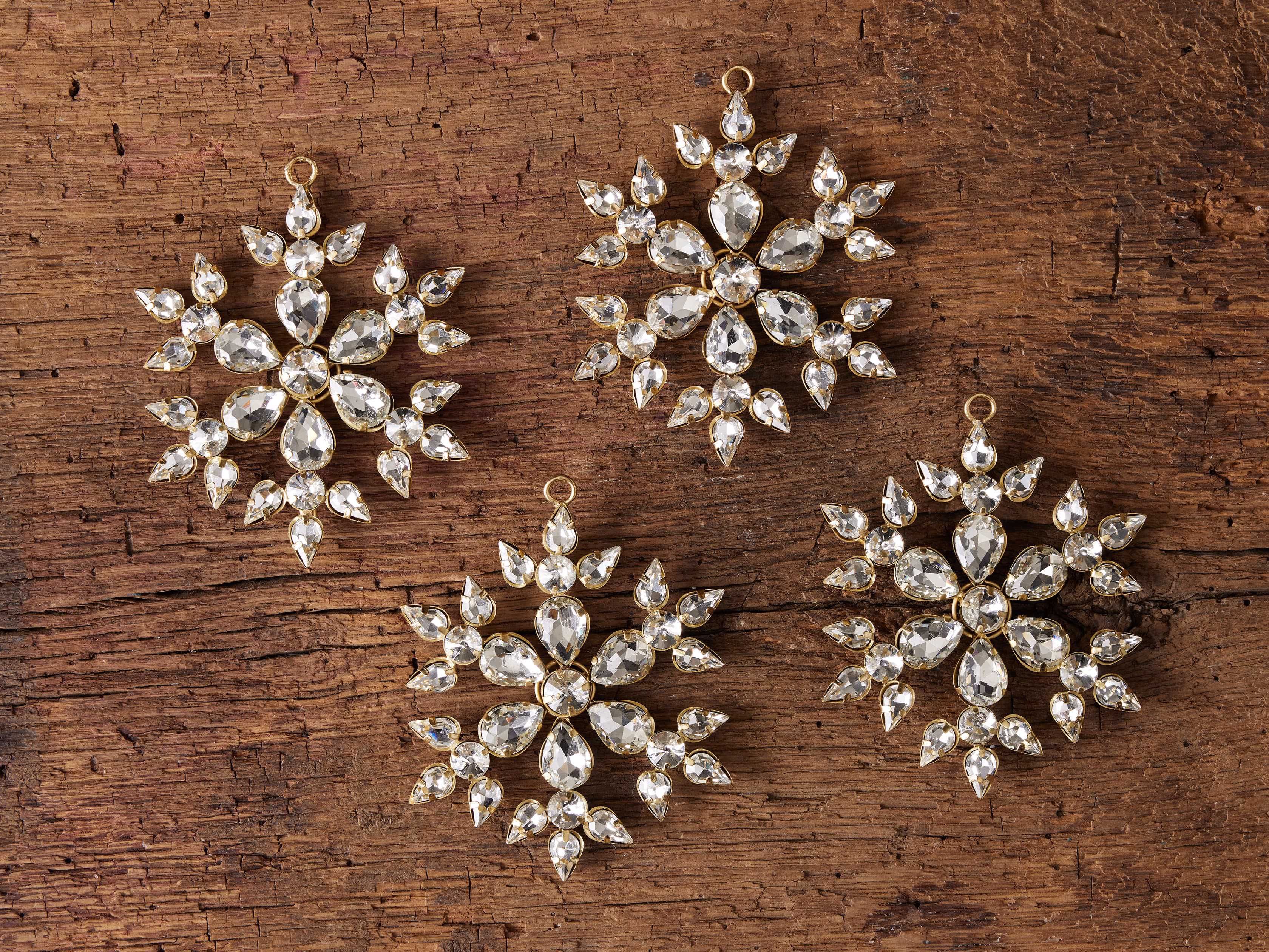 Snowflake Varied Ornaments (Set of 4) | Arhaus