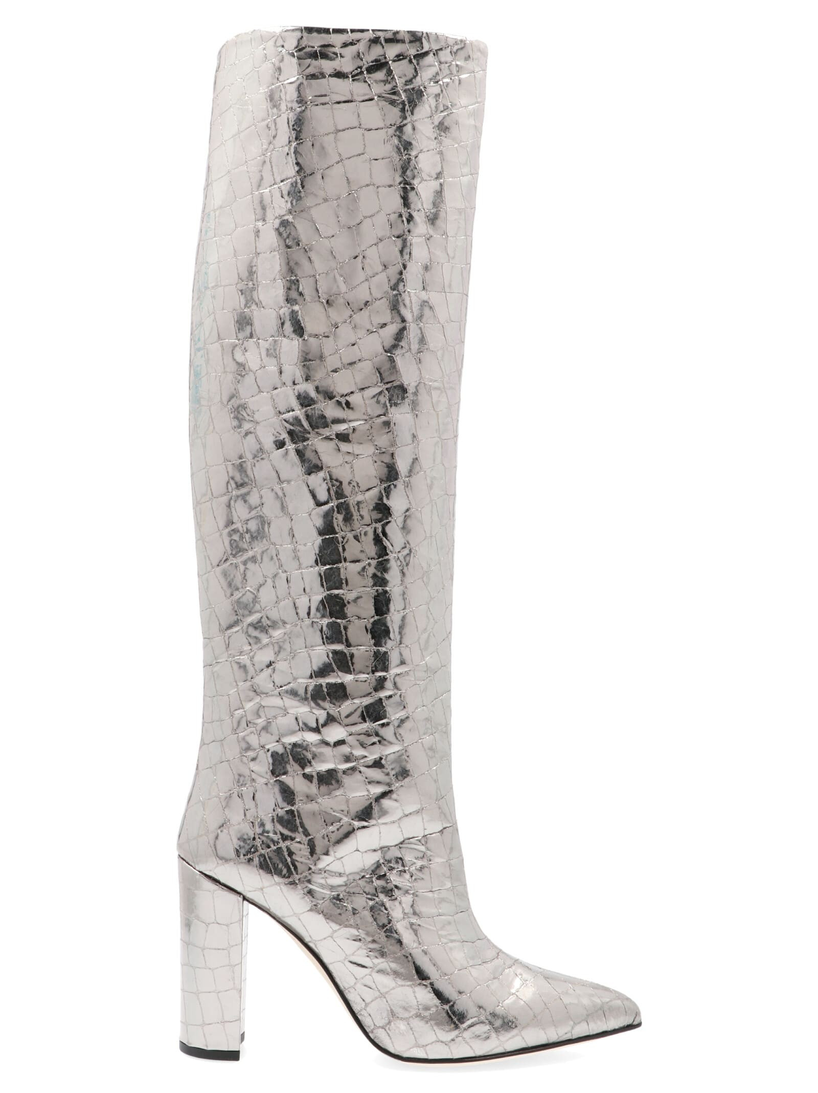 Paris Texas metallic Croco Gunmetal Shoes | Italist.com US