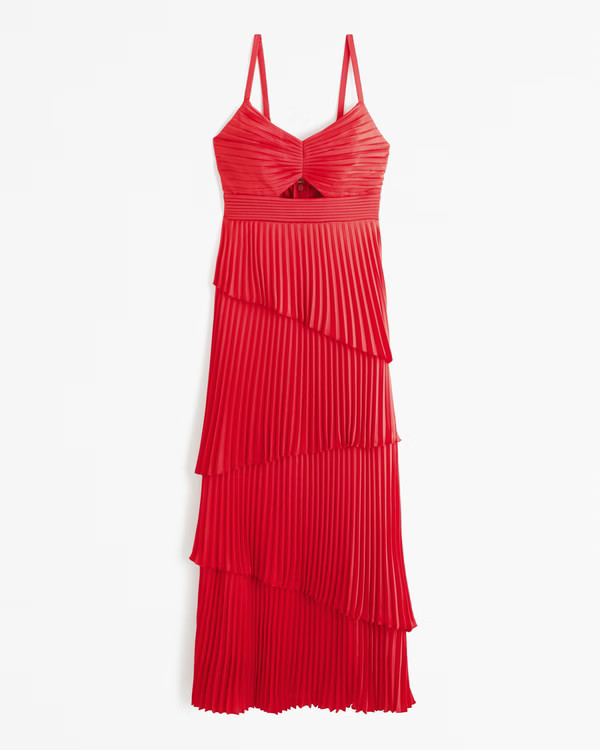 Women's The A&F Giselle Pleated Tiered Maxi Dress | Women's Dresses & Jumpsuits | Abercrombie.com | Abercrombie & Fitch (US)