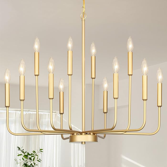 Gold Chandeliers for Dining Room Light Fixture\uff0cD32 Inch | Amazon (US)