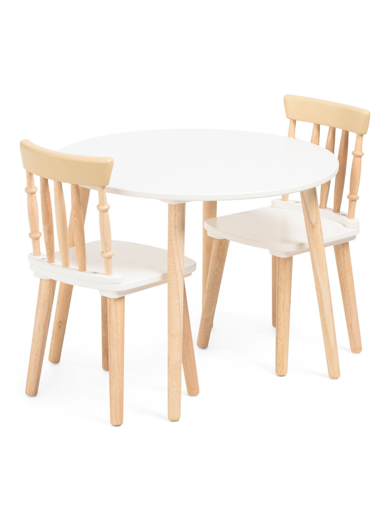 Children's 3pc Wooden Table And Chairs Set | TJ Maxx