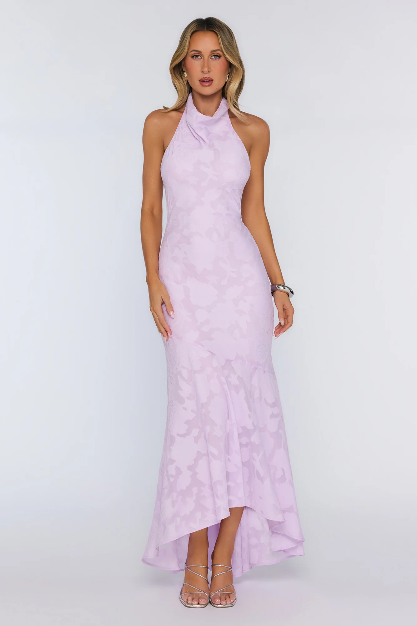 Hints Of Wildflowers Halter Maxi Dress Lilac | Hello Molly (US)