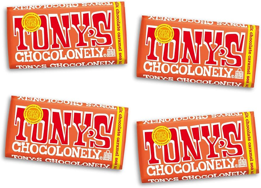 Tony’s Chocolonely Belgian Milk Chocolate Candy Bar With Caramel & Sea Salt, Chocolate Bars for... | Amazon (US)