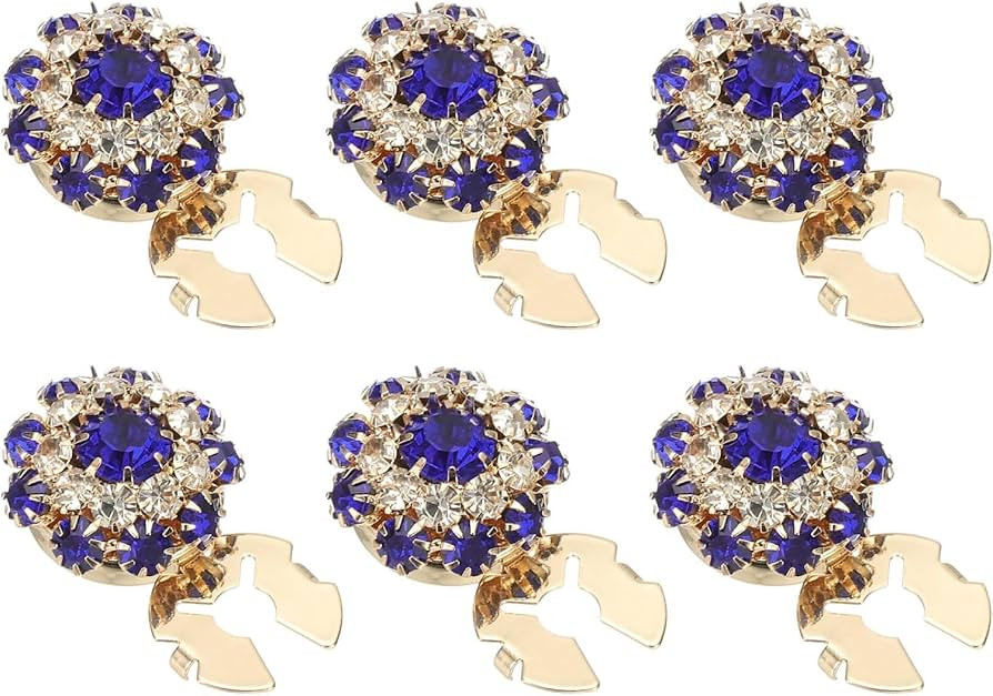 PATIKIL 6 Pcs Rhinestone Button Covers, 17.5mm 11/16" Decorative Buttons Clips Detachable Sewing ... | Amazon (US)