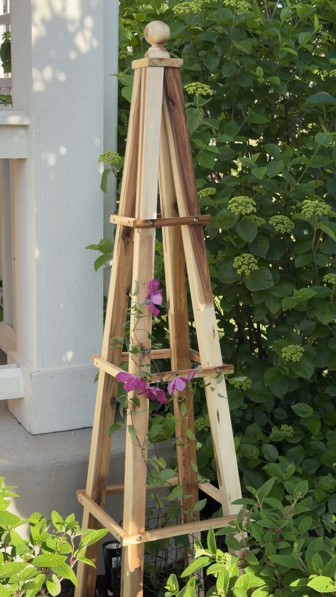 This solid wood obelisk is giving European cottage garden vibes. I planted a clematis at the base to climb the obelisk. It’s hardy in Zones 4–9 so it should come back year after year and only get better with time.

#LTKSeasonal #LTKHome