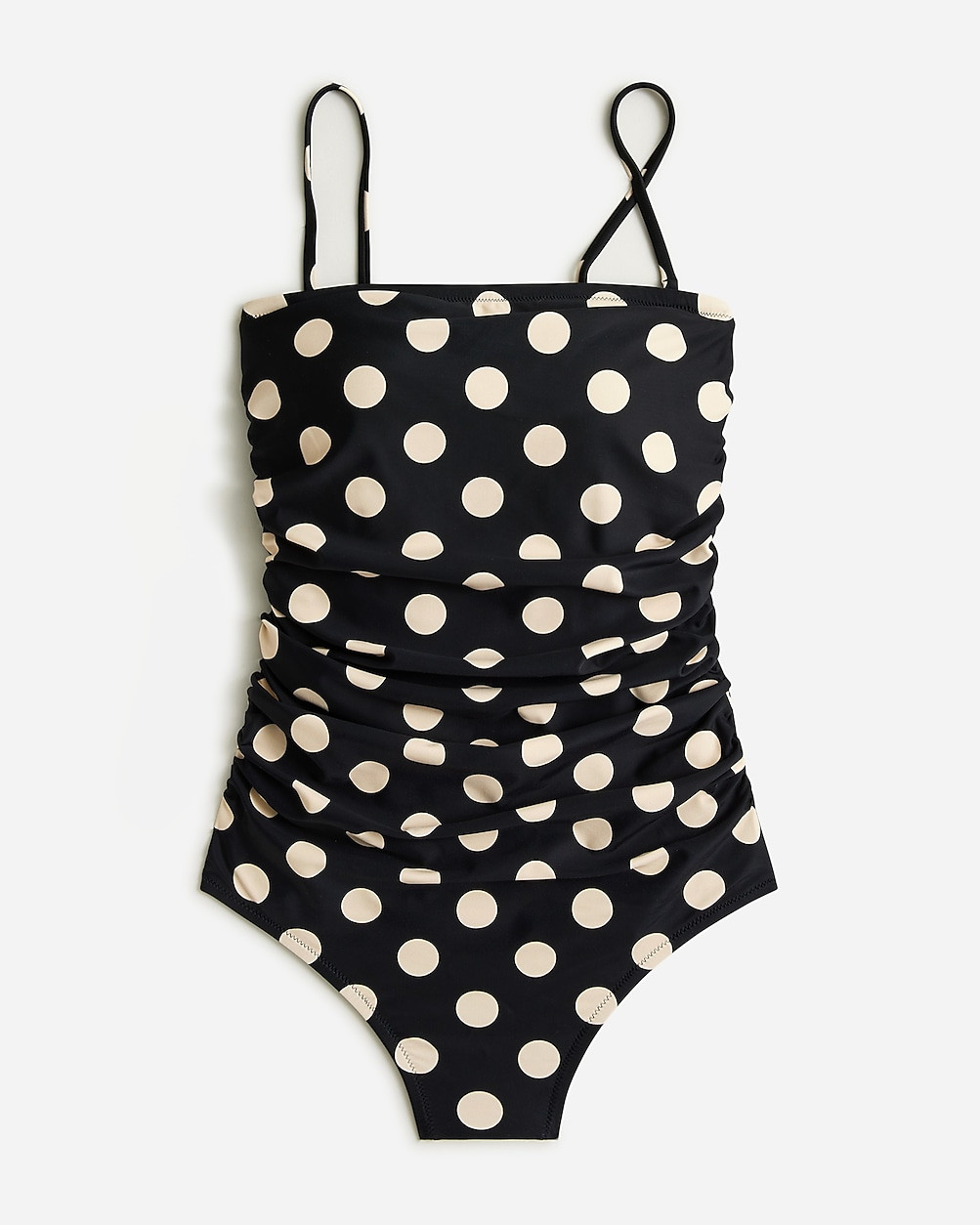 Gemma ruched bandeau one-piece in dot print | J. Crew US