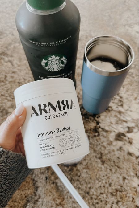 @armra colostrum immune revival supplement / I love to add to my cold brew in the AM / can take daily / @yeti 30oz tumbler

#LTKBeauty #LTKFitness #LTKFindsUnder50