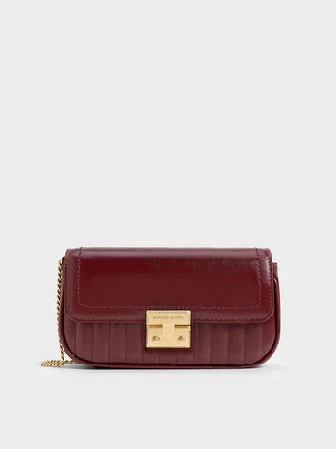 Burgun Mini Donna Crinkle-Effect Bag | CHARLES & KEITH UK | Charles & Keith UK