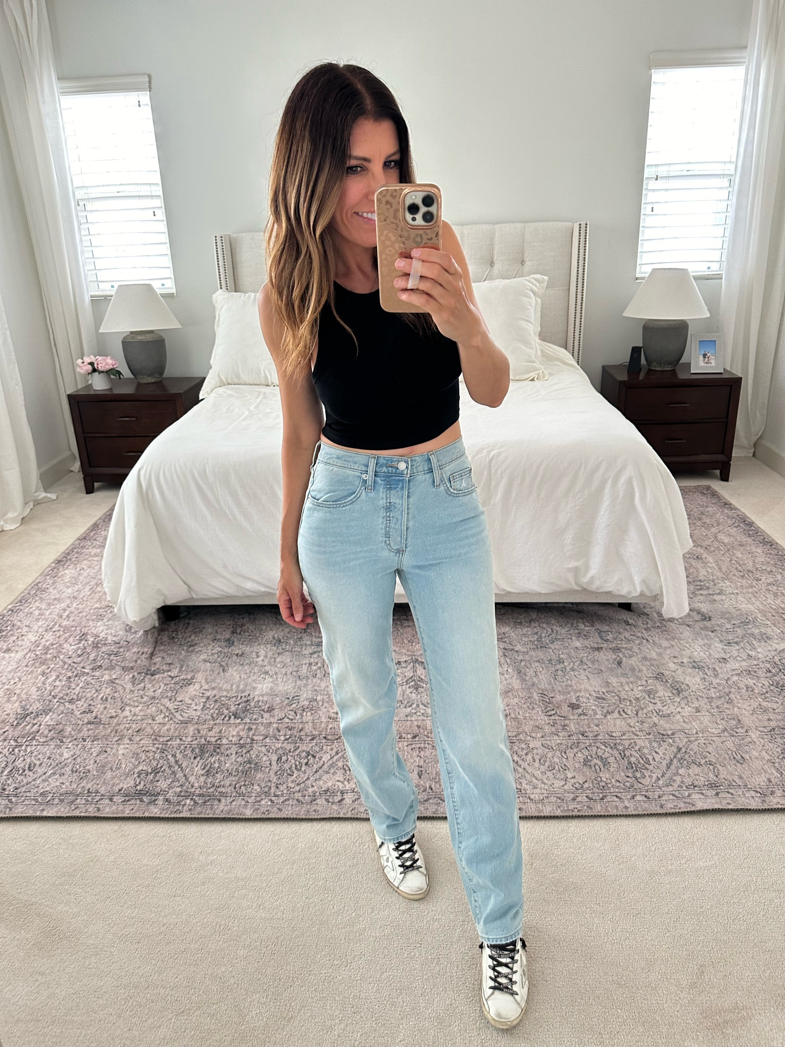Loving these high rise 90’s jeans! Look like Abercrombie but only $36. Wearing my regular size 4. Wearing a medium in the tank 🖤

#target #targetfind #targetstyle #jeans #momjeans #neutralstyle #momstyle #outfitidea #over40style #affordablestyle #casualoutfit 

#LTKover40 #LTKfindsunder50 #LTKstyletip