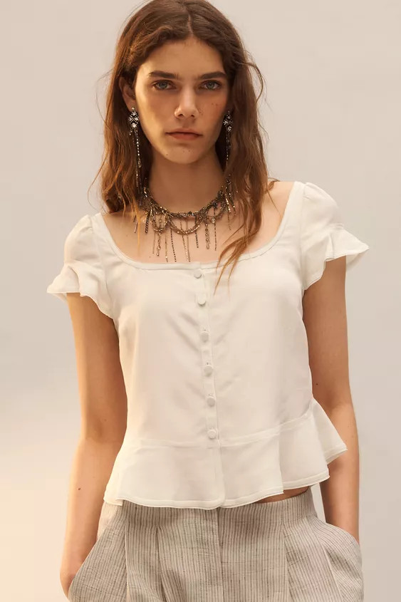 LIMITED EDITION ROMANTIC BUTTON-UP TOP | Zara UK