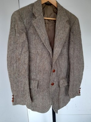 Garrison Park Harris Tweed Blazer Hand Woven Herringbone Wool Mens | eBay UK