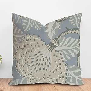 ArogGeld Aqua Blue and Beige Flower Farmhouse Cushion Covers Aqua Chinoiserie Floral Home Decor T... | Amazon (US)